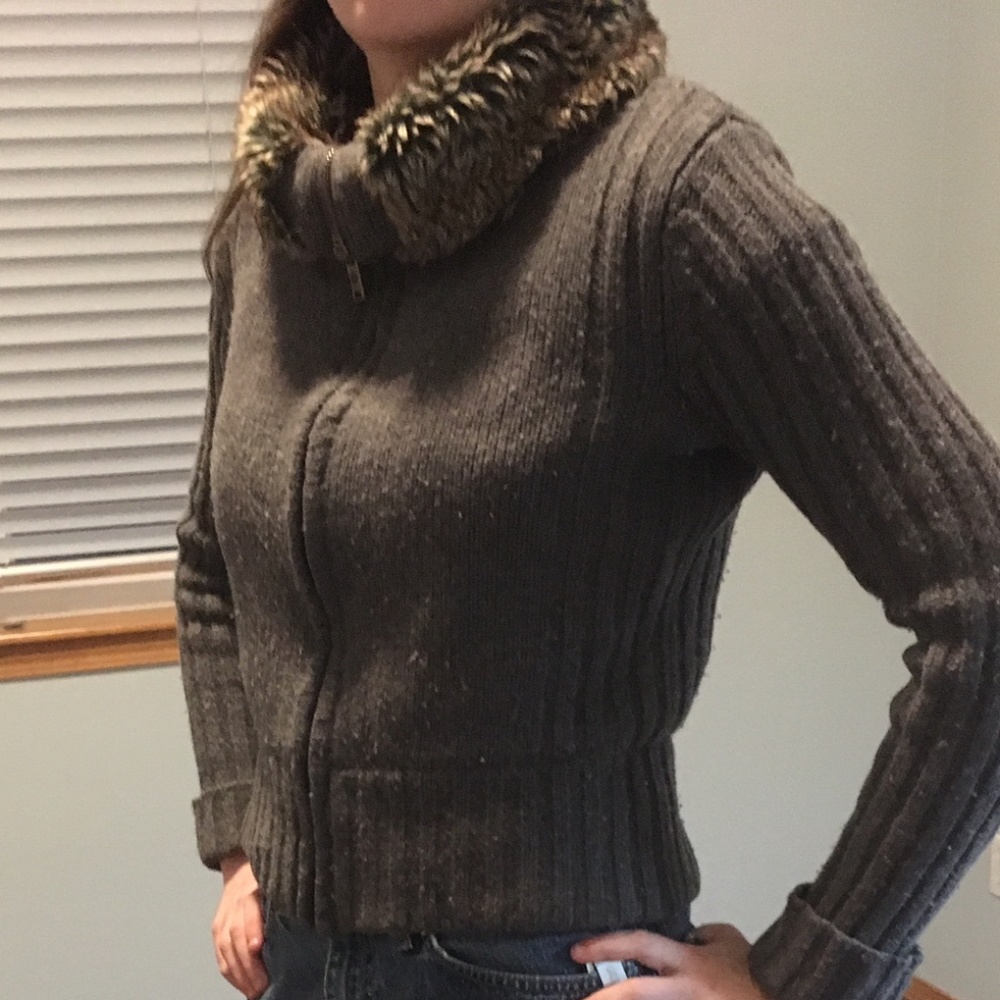 Columbia Sportswear Fur-Lined Lambswool Sweater